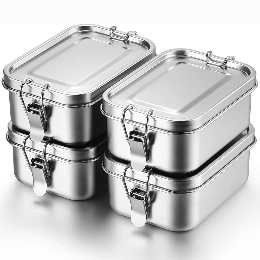 Food Snacks For School - 4 pçs de aço inoxidável bento