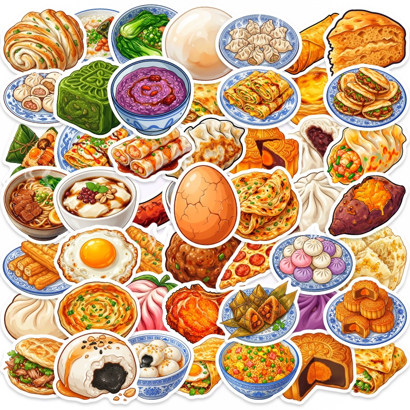 Food Good Snacks - 50 Adesivos de Material DIY para
